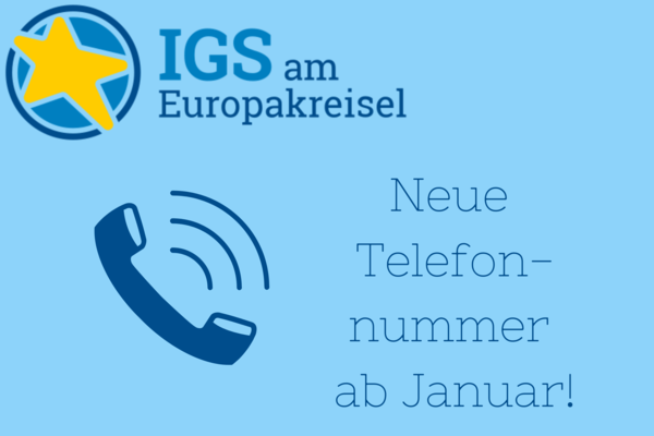 Telefonhörer auf blauem Hintergrund: Neue Telefonnummer ab Januar!